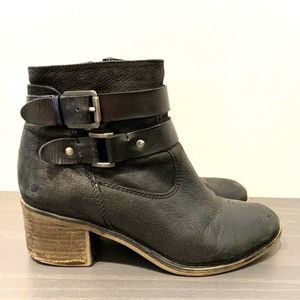 Franco Sarto Linden Black Harness Ankle Booties